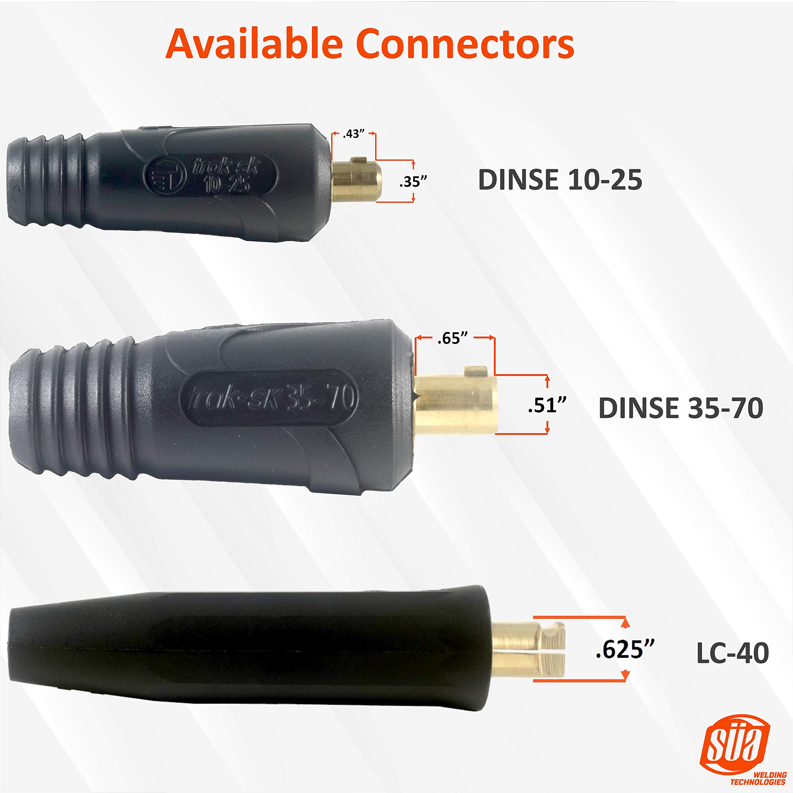 SÜA® 200 Amp Welding Lead Extension Cable - 50 Feet #2 AWG 100% Copper with LC40 Male/Female Connectors - Heavy Duty for MIG, TIG, ARC Welding Machines - Perfect for Construction Sites, Auto Repair Shops & DIY Projects