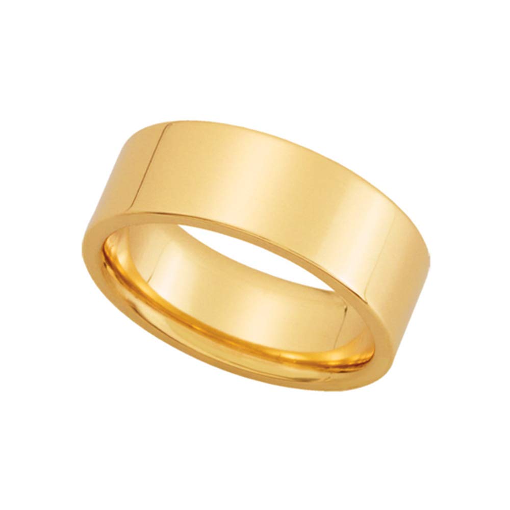 14k Yellow Gold 7mm Flat Comfort Fit Wedding Band for Men & Women