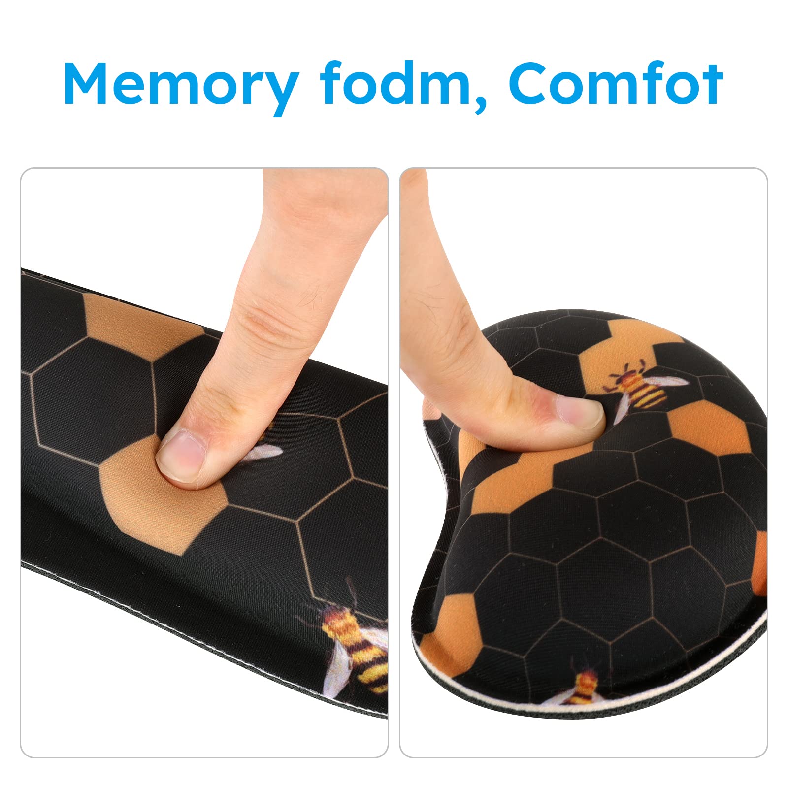 iCasso Gaming Mouse Pad Set - XXL Ergonomic Desk Mat with Wrist Rest for Pain Relief - Perfect for PC & Office Use