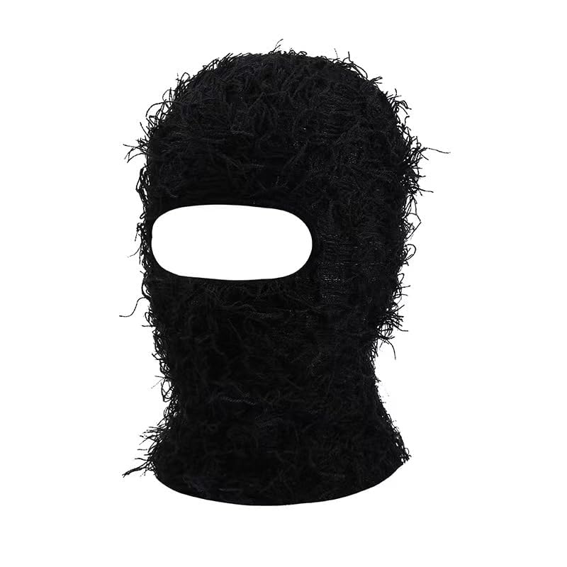Distressed Knitted Balaclava - Full Face Ski Mask for Men & Women - Windproof Winter Neck Warmer & Beanie Hat - Perfect for Skiing, Snowboarding, Motorcycling & Outdoor Activities