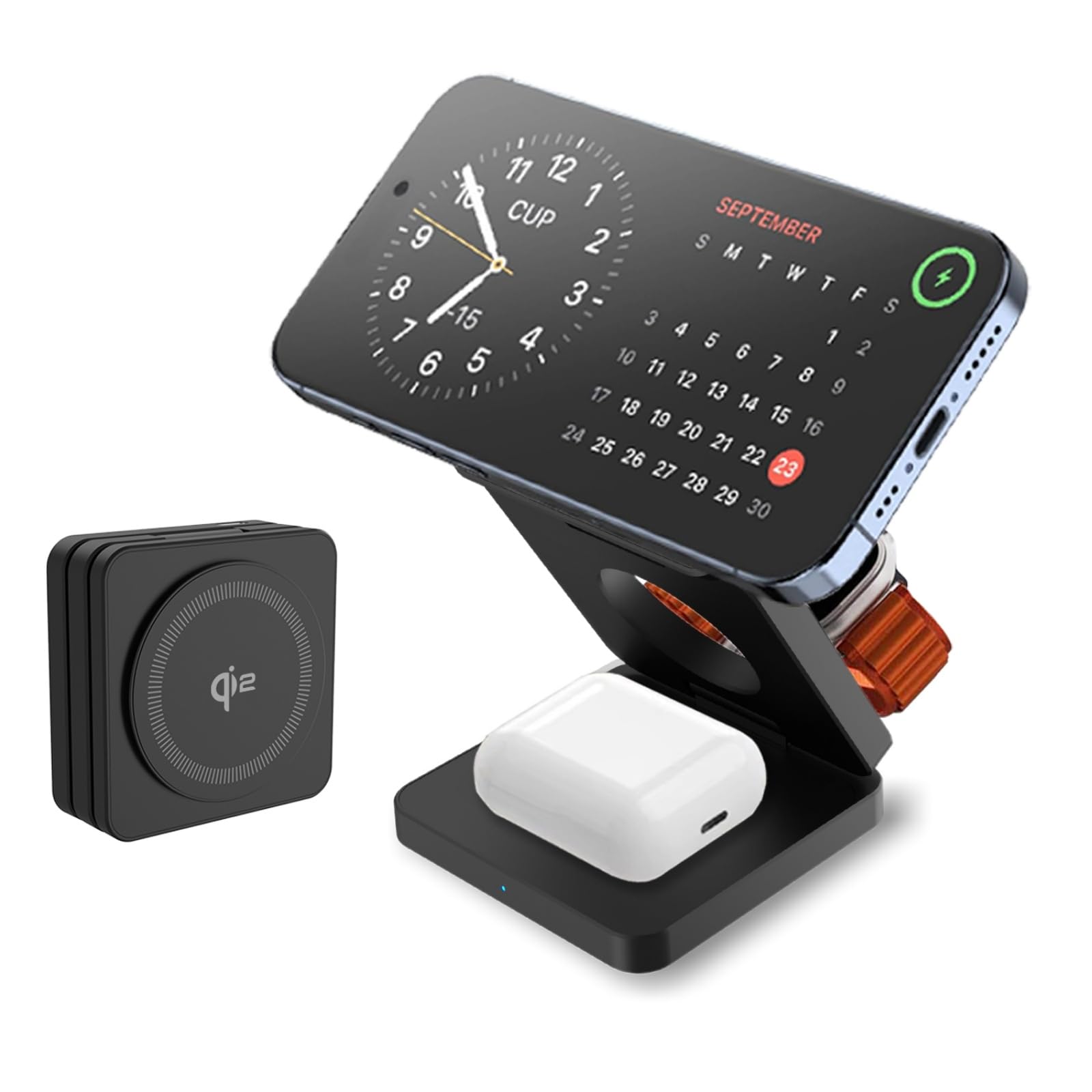 25W 3in1 Magsafe Charging Station for iPhone - Fast Wireless Charger for iPhone, iWatch & AirPods - Home & Office Use