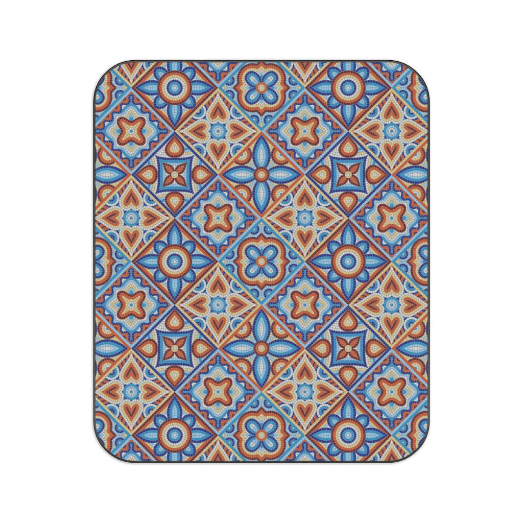 Waterproof Picnic Blanket with Mosaic Tile Pattern - Large Outdoor Beach Blanket for Park, Camping & Picnics - Portable with Carrying Strap - Perfect Gift for Outdoor Enthusiasts
