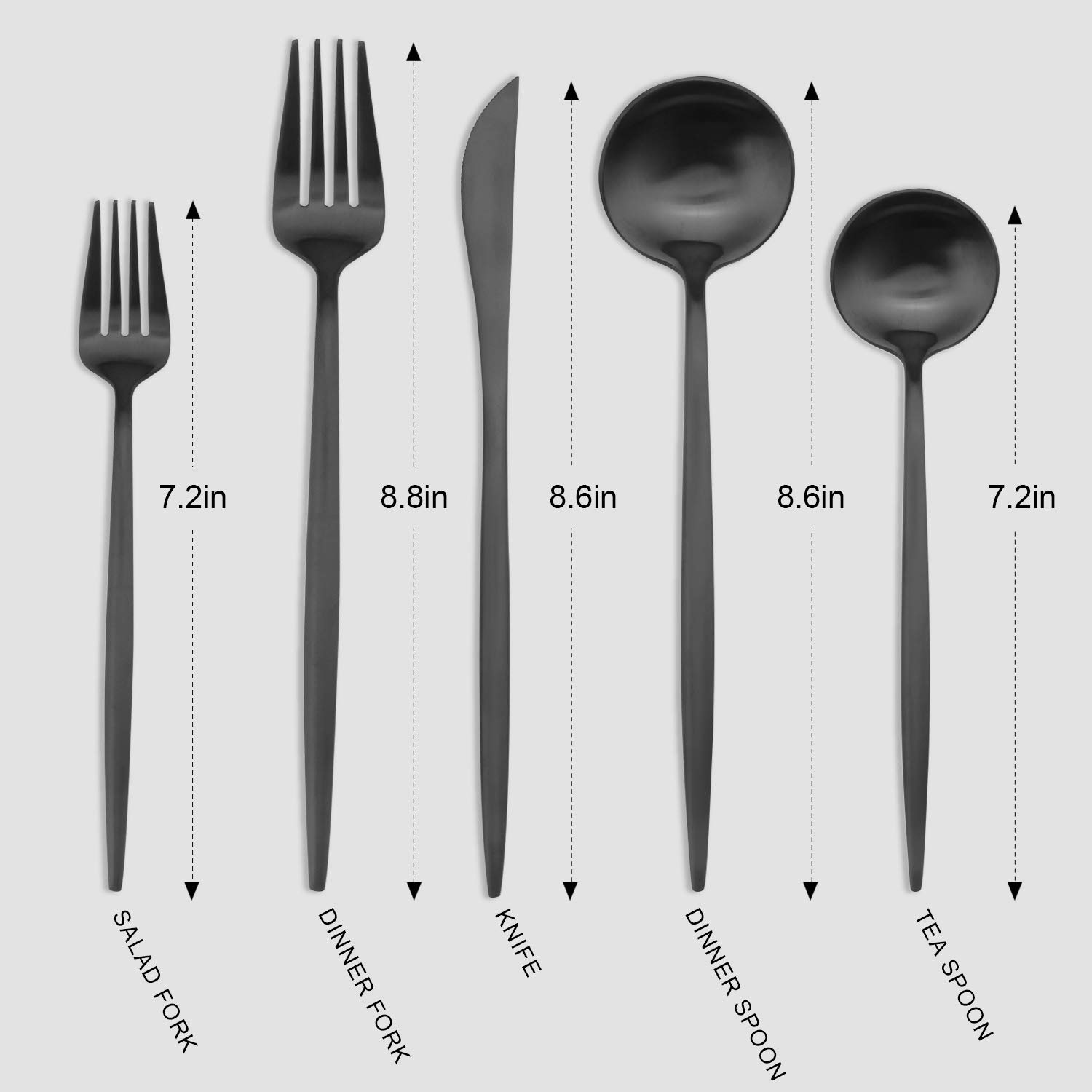 Vanys 30-Piece Matte Black Stainless Steel Flatware Set - Knives, Forks & Spoons for 6 People - Durable Satin Finish Cutlery Set for Everyday Dining, Dinner Parties & Restaurant Use