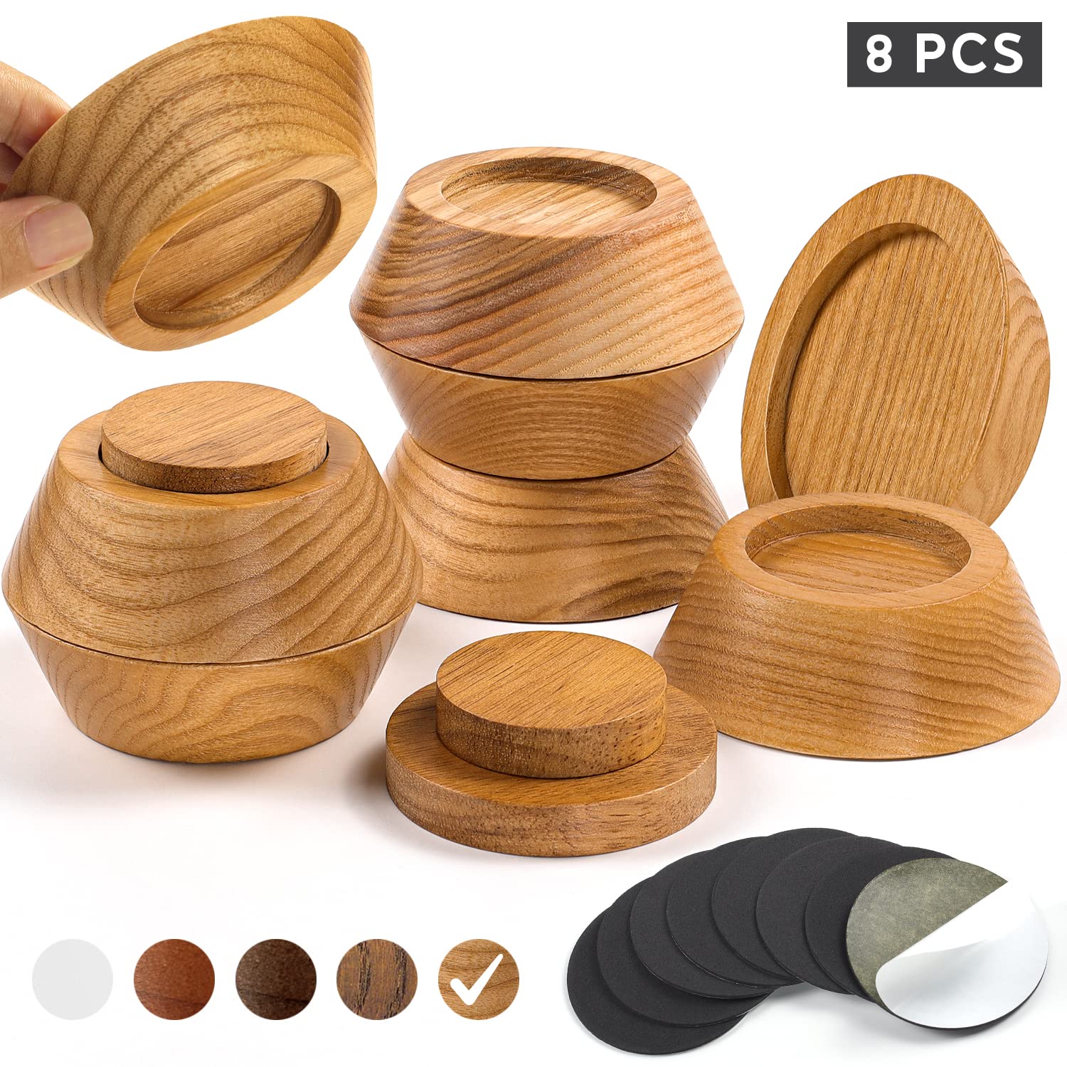 **8-Pack Adjustable Wood Bed Risers & Furniture Risers (1