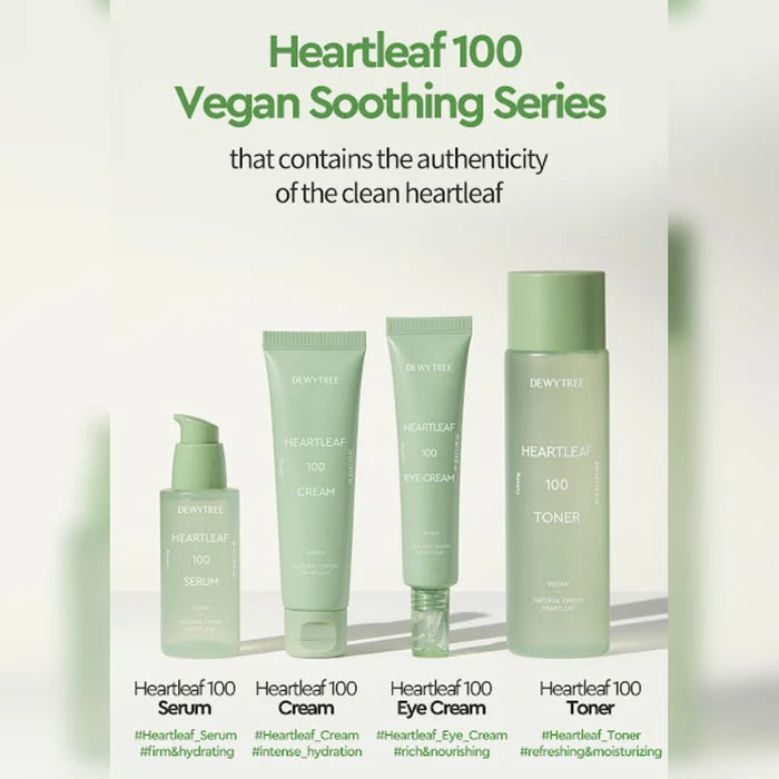 Dewytree Heartleaf 100 Soothing Eye Cream 35ml - Hydrating & Anti-Aging Eye Treatment for Dark Circles & Puffiness - Perfect for Daily Skincare Routine & Sensitive Skin Care