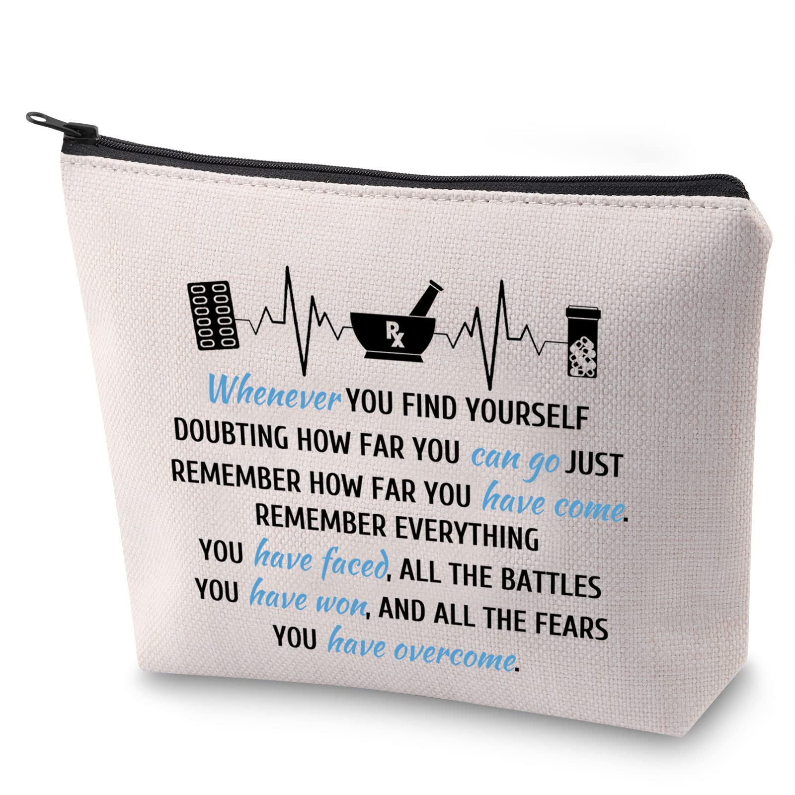 Pharmacist Appreciation Gift Set - RX Themed Zipper Pouch & Makeup Bag - Perfect Graduation Gift for Pharmacy Students - Ideal for Work Essentials, Travel & Daily Organization