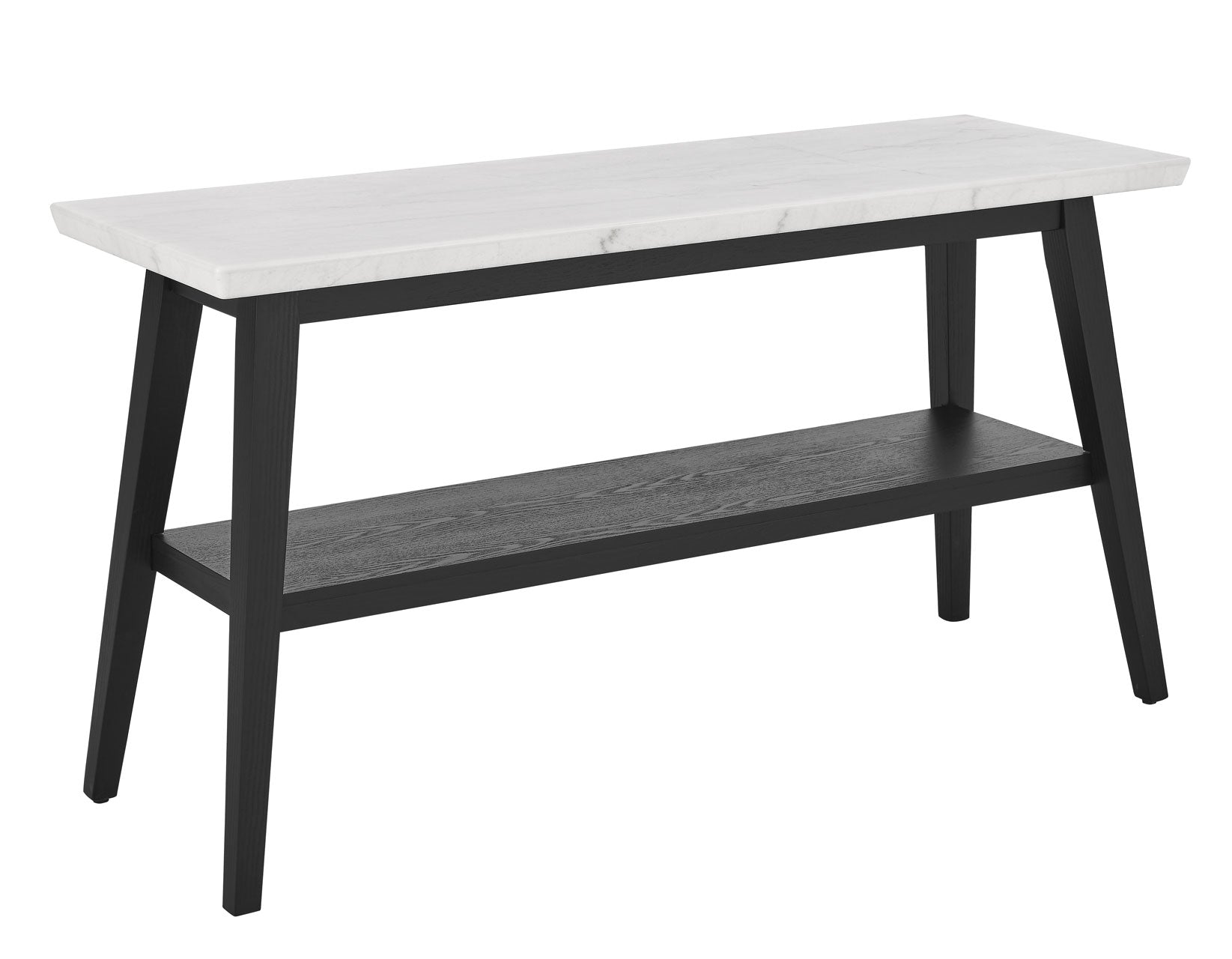 Vienna Black Base White Marble Sofa Table - Modern Console Table for Living Room, Entryway & Hallway - Elegant Home Decor Accent Piece