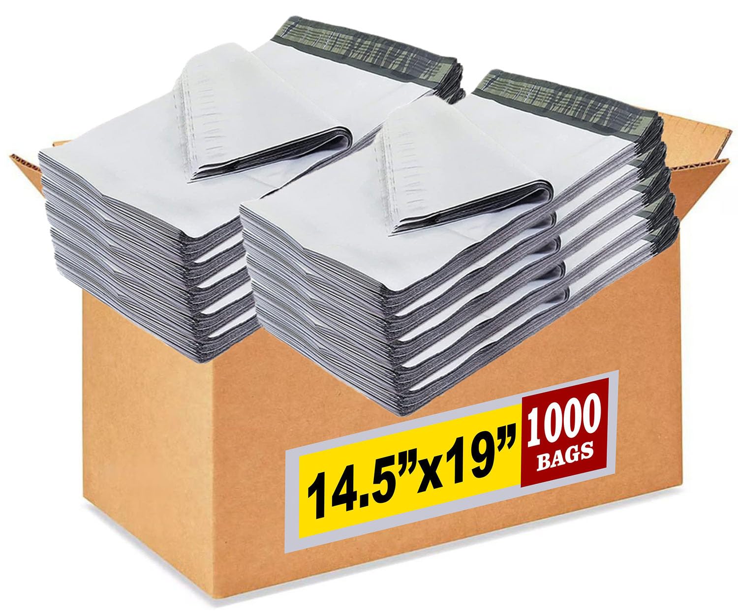 iMBAPrice 14.5x19 Inches White Poly Mailers - 1000-Pack #6 Self-Seal Waterproof Shipping Envelopes | Durable Tear-Resistant Mailing Bags for Ecommerce, Subscription Boxes & Small Business Shipping