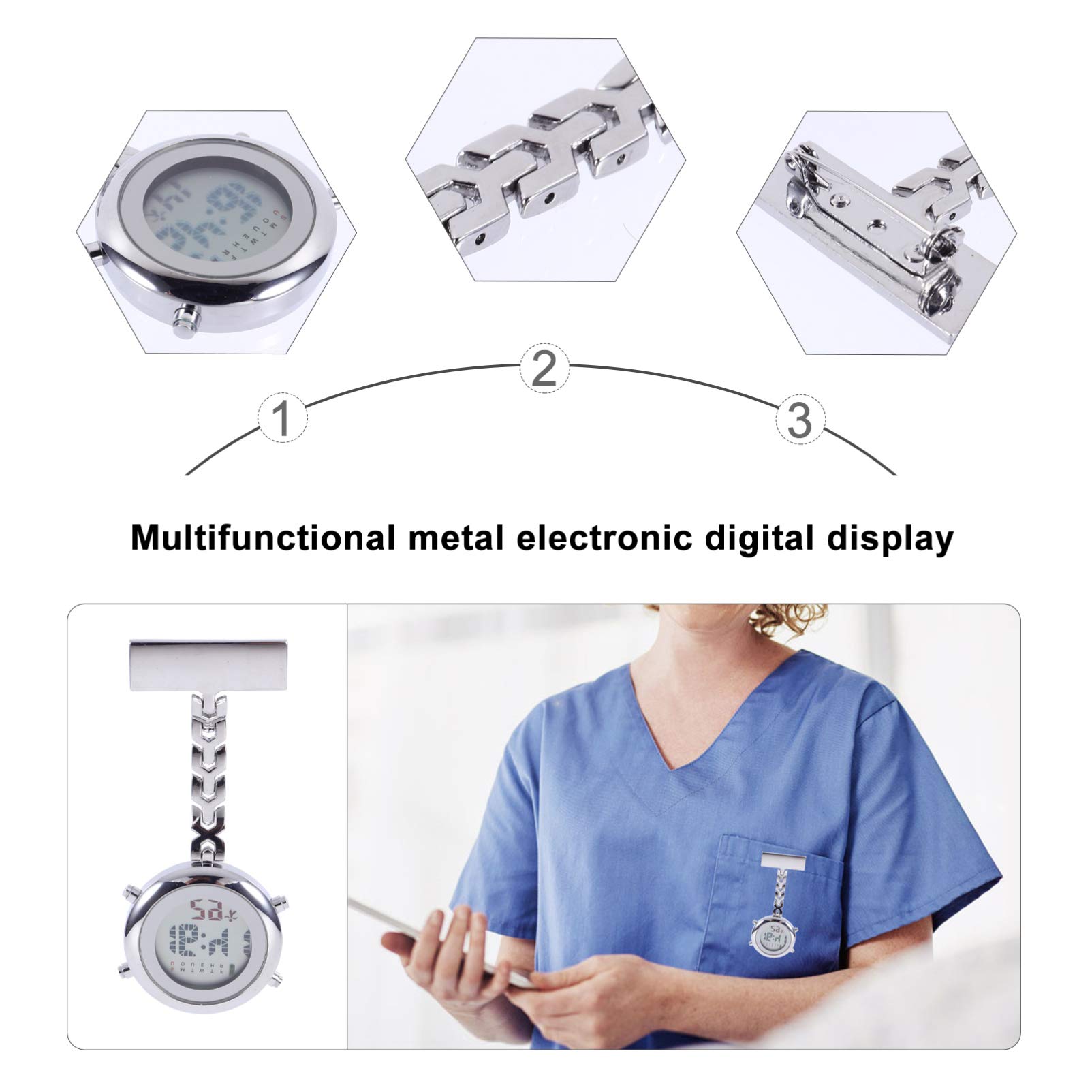 Digital Nurse Watch - Large Dial Clip-On Fob Watch for Medical Professionals | Valentine's Day Gift for Nurses