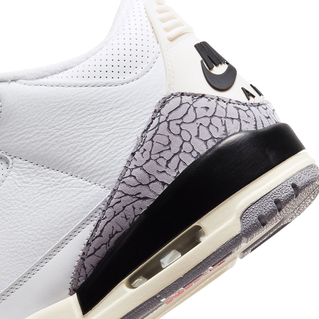 Air Jordan 3 Retro Reimagined White Cement Sneakers - Summit White/Fire Red/Black Colorway - Perfect for Basketball, Streetwear & Sneaker Collectors