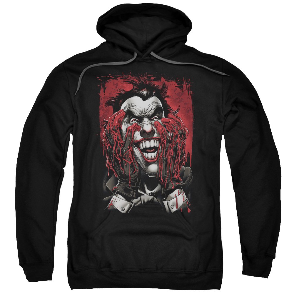 Batman Men's Black Hooded Sweatshirt with Blood Print - Superhero Cosplay Costume & Casual Streetwear for Halloween, Comic Con & Everyday Wear