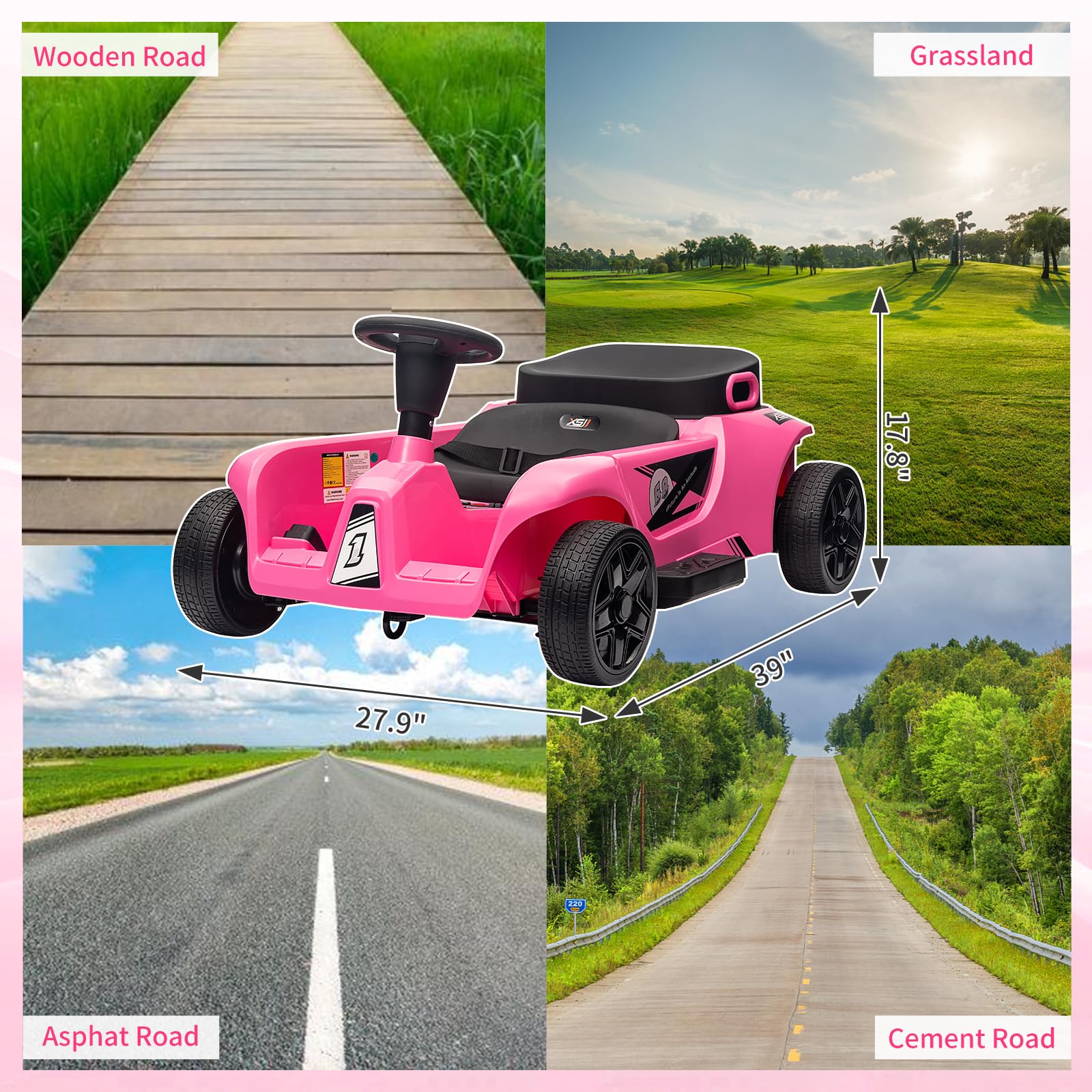 GARVEE 24V Kids Electric Ride-On Car - 2 Seater 4-Wheel Toy with 120W Dual Motors, 200 Lbs Capacity, Remote Control & Parental Modes | Includes Music, USB Port & Storage Box (Pink) - Perfect for Indoor & Outdoor Play, Birthday Gifts for Toddlers
