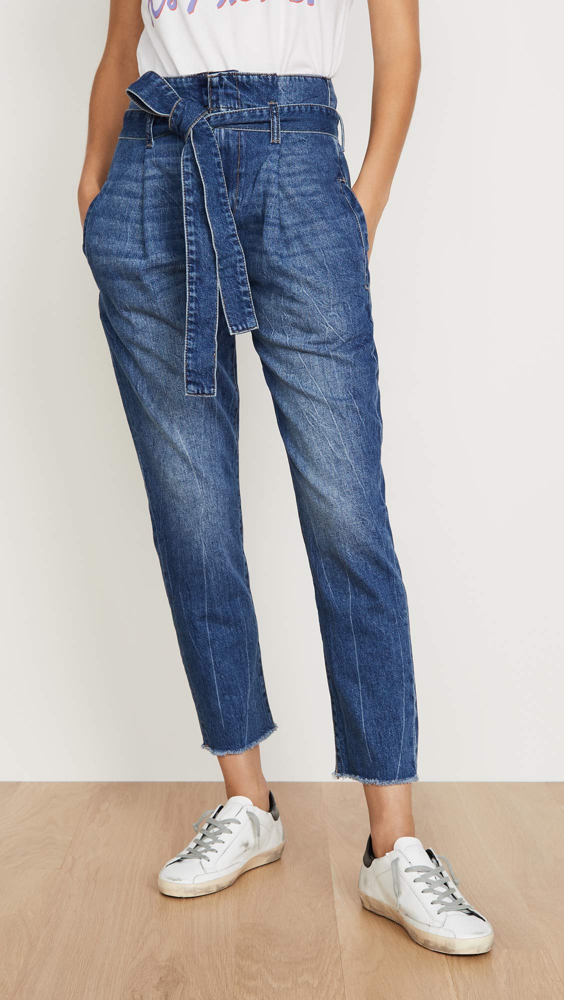 DL1961 Women's Susie High Rise Paperbag Tapered Jeans - Stretch Denim Pants for Casual & Work Outfits | Perfect for Office, Date Night & Weekend Wear