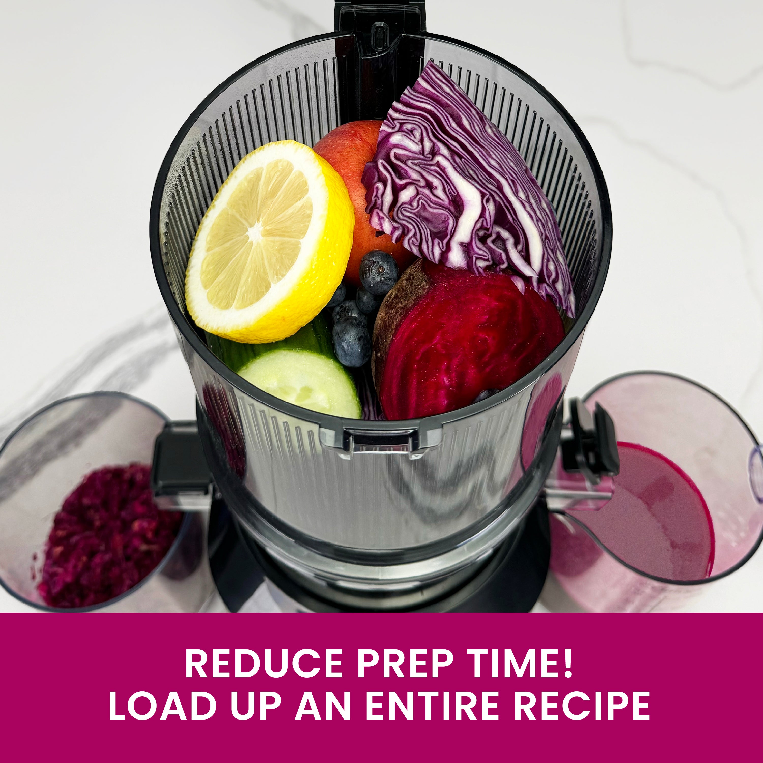 Omega OMJCSMVBBK13 Cold Press Slow Juicer - High Nutrient Extraction, Quiet Motor, Easy to Clean - Perfect for Healthy Juices, Smoothies & Detox Drinks at Home or Office