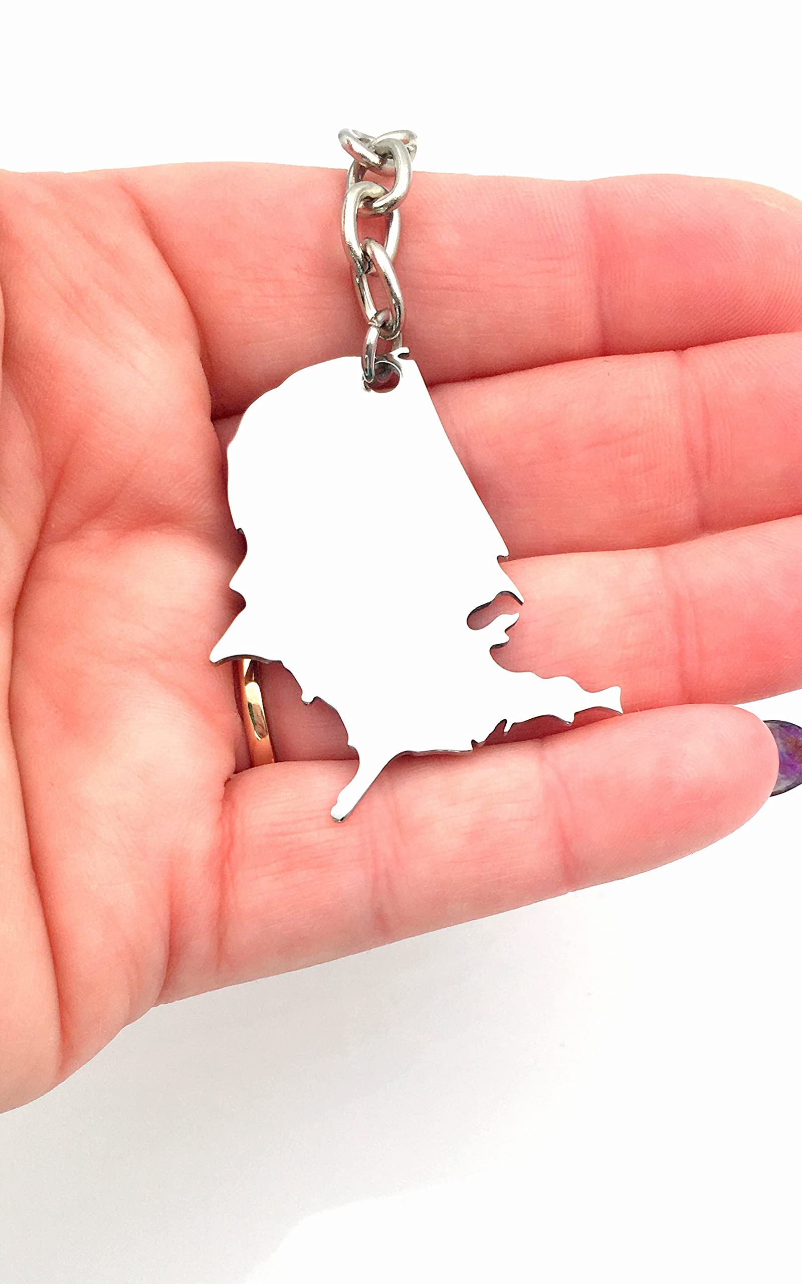 USA Map Keychain - American Flag Keyring Gift for New US Citizens, Mirror Finish Cut-Out Design - Perfect for Men & Women as Citizenship Present, Travel Souvenir or Patriotic Gift