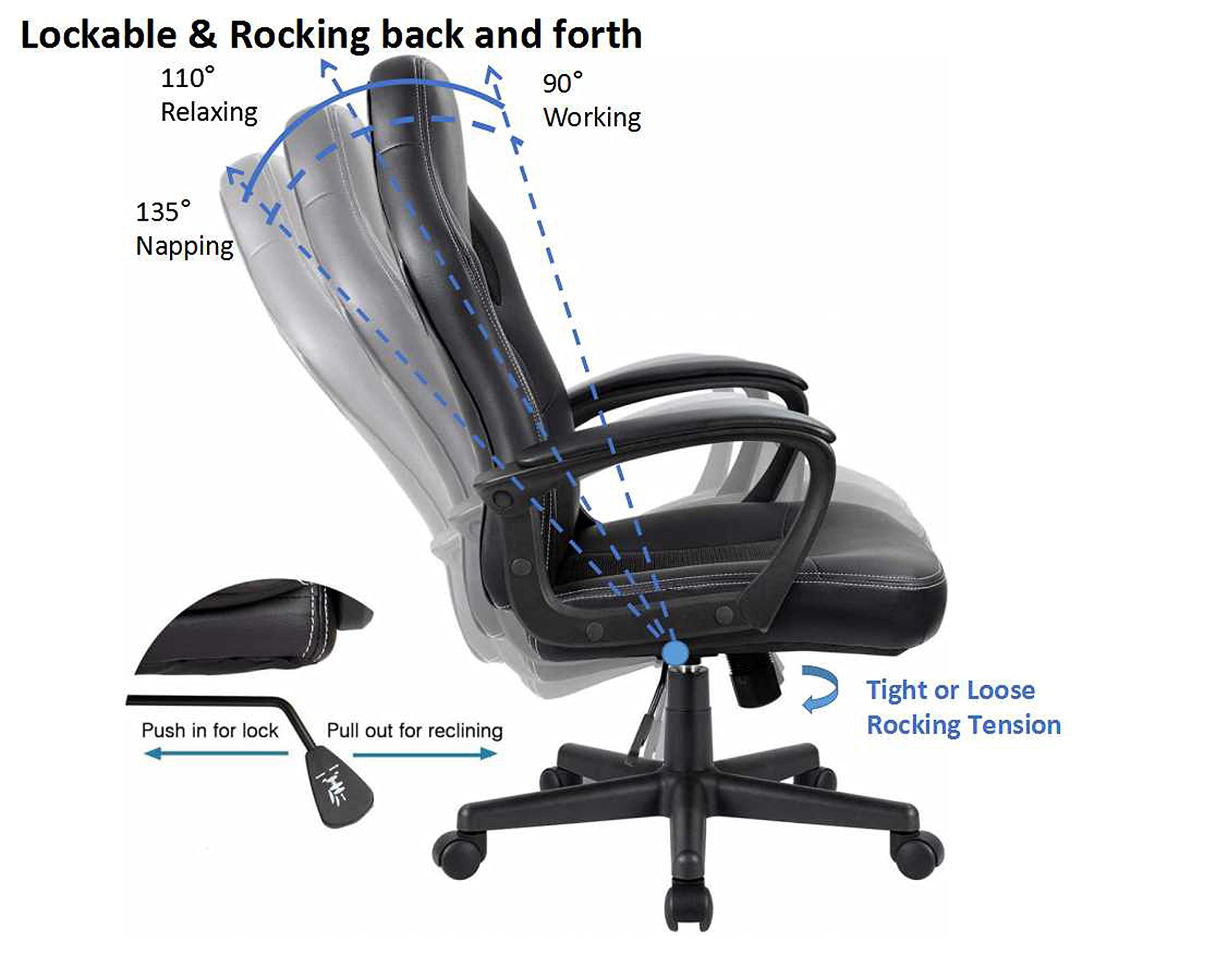 Premium Gaming Chair - Ergonomic Racing Style Office Chair with Padded Armrests & Bonded Leather - Red | Perfect for PC, Console Gaming & Home Office Setup