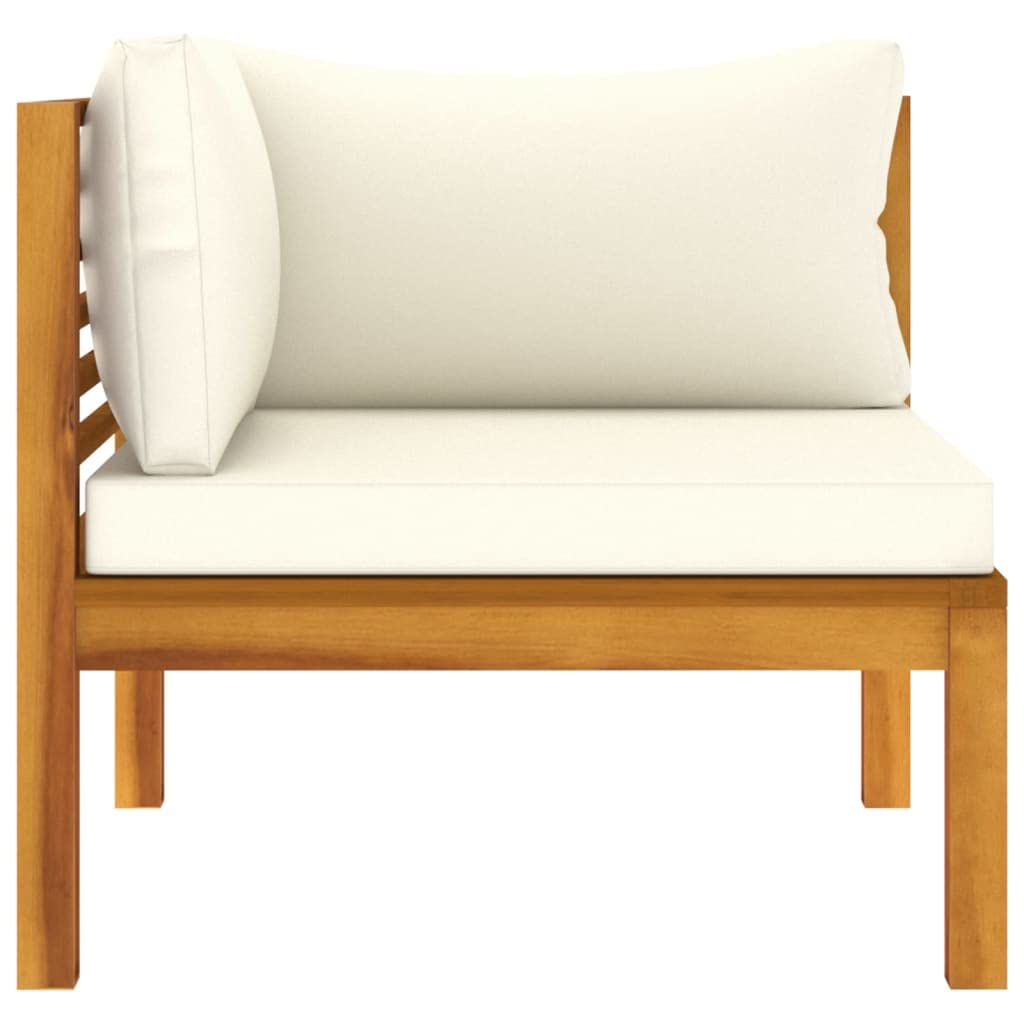 vidaXL 6-Piece Patio Lounge Set - Outdoor Garden Furniture with Cushions, Acacia Wood Sectional Sofa, Retro Style Corner Sofa for Backyard, Poolside & Terrace Relaxation