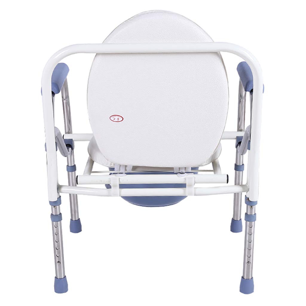 Adjustable Height Folding Commode Chair for Elderly & Disabled - Steel Frame Medical Toilet Seat with Safety Features - Ideal for Bathroom, Shower & Home Care Use