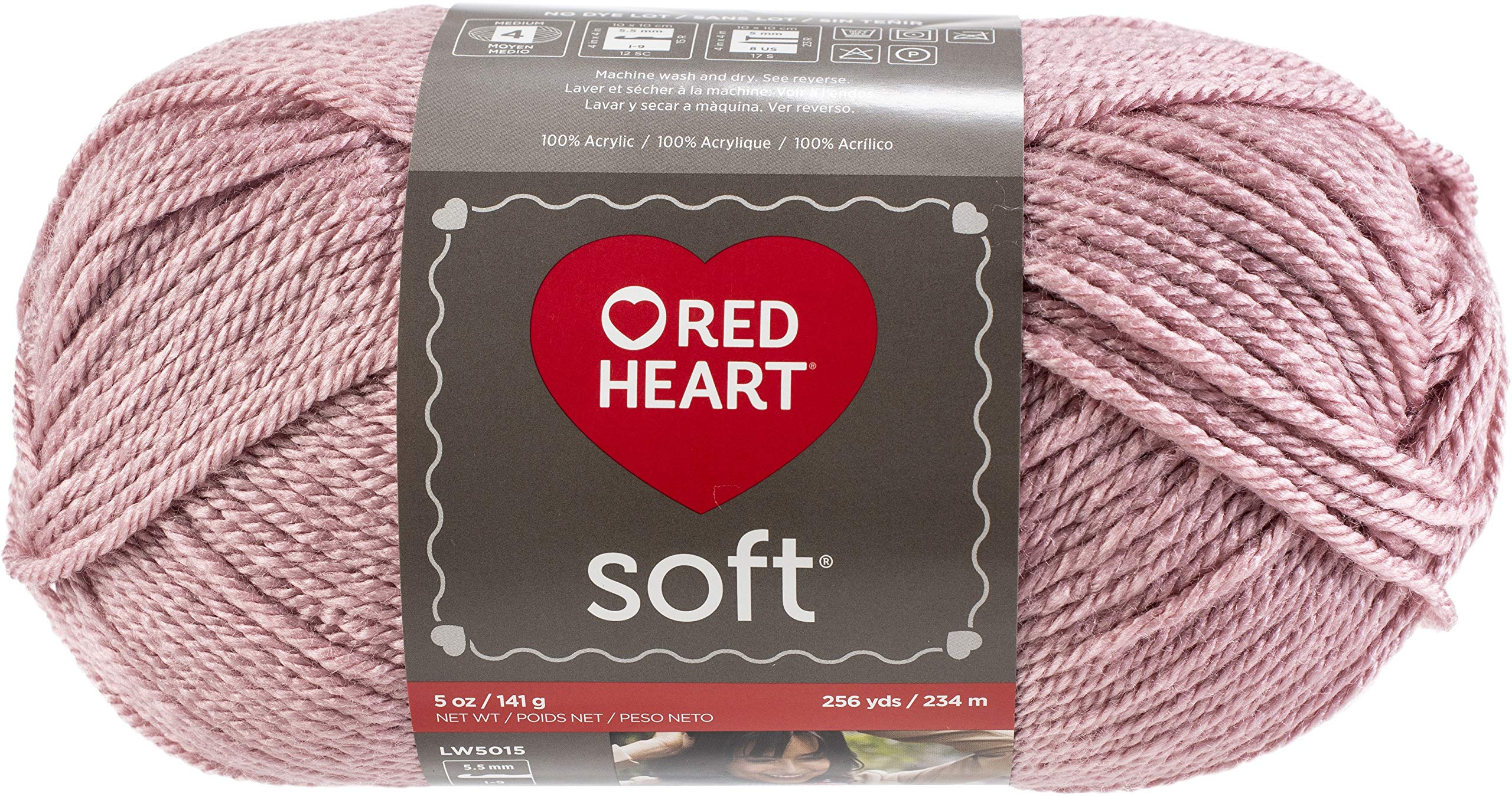Red Heart Rose Blush Soft Yarn - 12 Pack (12 Skeins) | Premium Acrylic Knitting & Crochet Yarn for DIY Crafts, Baby Blankets, Scarves & Home Decor Projects