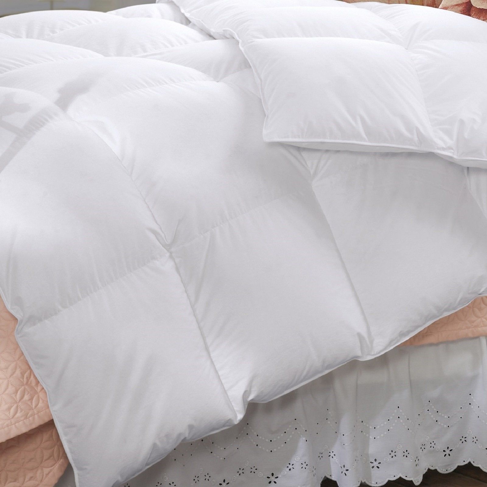 Premium 500GSM Duck Feather & Down Comforter with 2 Pillows Set - Super King Size, White - Ultra Soft & Warm Bedding for Cozy Winter Nights