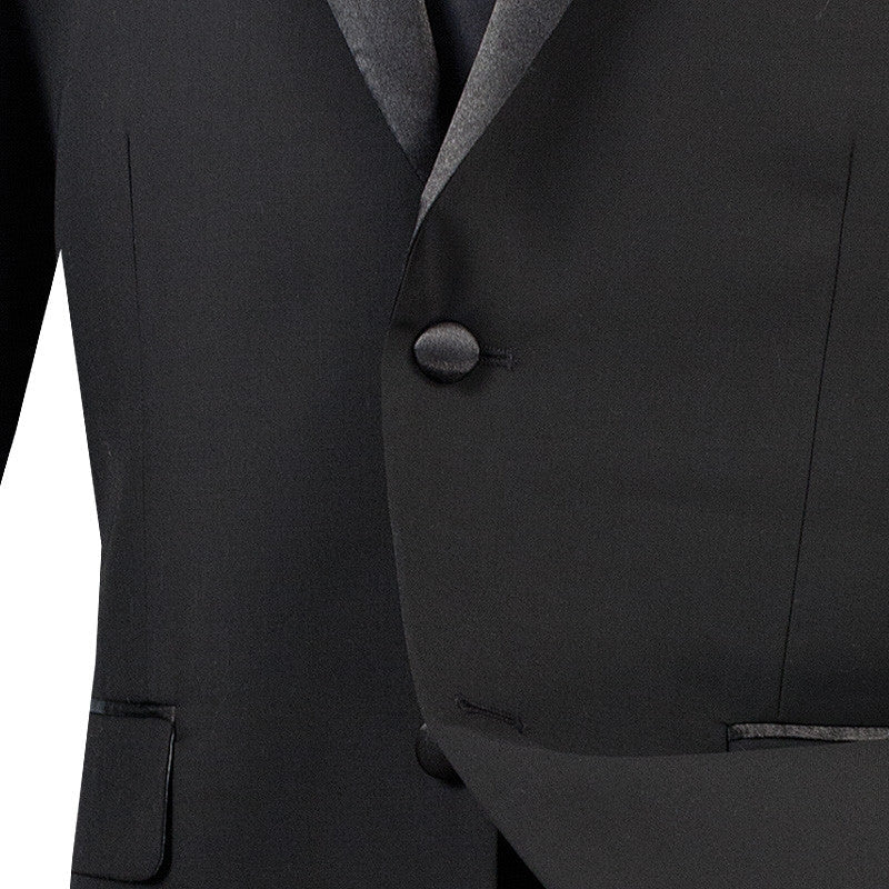 Black Slim Fit 2-Button Tuxedo Suit Set for Men | Formal Wedding & Evening Wear | Perfect for Prom, Gala & Special Occasions