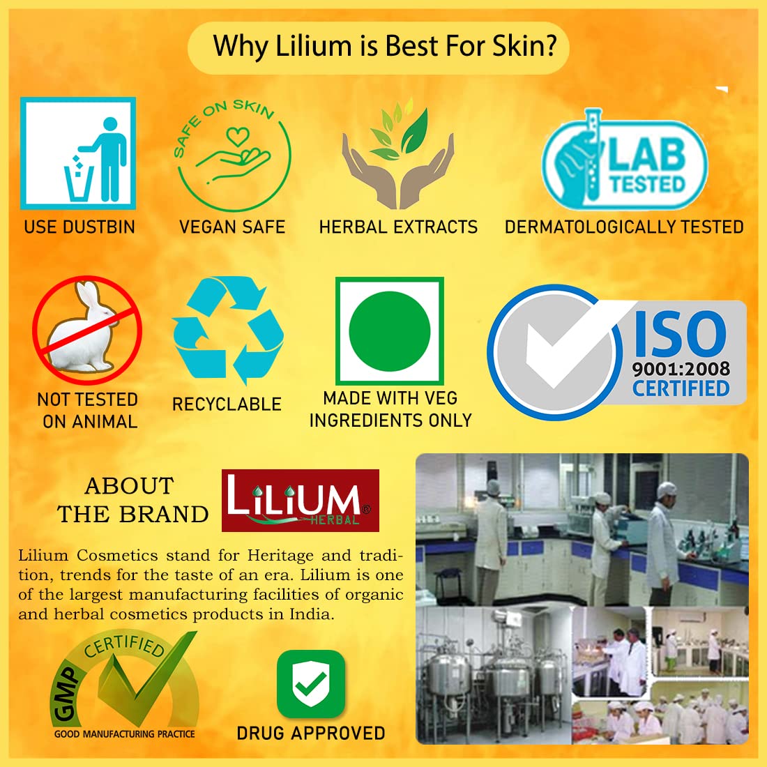 Lilium Gold Face Pack - 250gm Natural Skin Brightening & Glow Treatment for Radiant Complexion | Perfect for Daily Skincare & Spa Nights