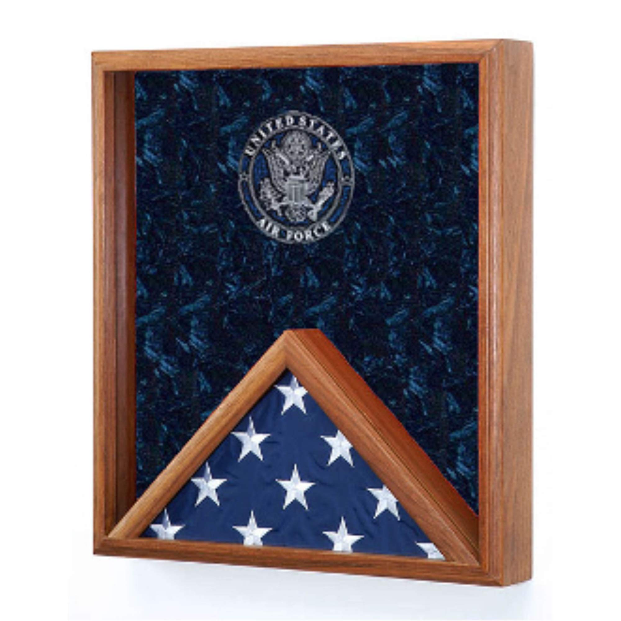 Marine Corps Flag Display Case - Wooden Shadow Box for Military Memorabilia | Perfect for Home, Office, or Gift for Veterans & Marines
