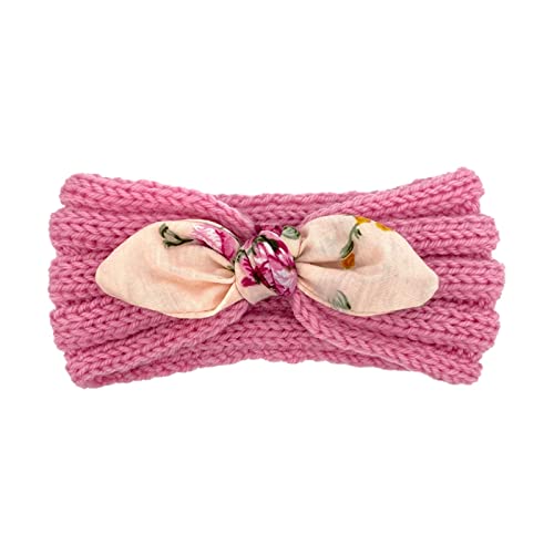 Stretchy Knit Headbands for Girls & Boys - Floral Print Baby Hairbands with Bowknot Design | Soft Infant & Toddler Headwear for Daily Care, Playtime & Photo Shoots (One Size Fits All)