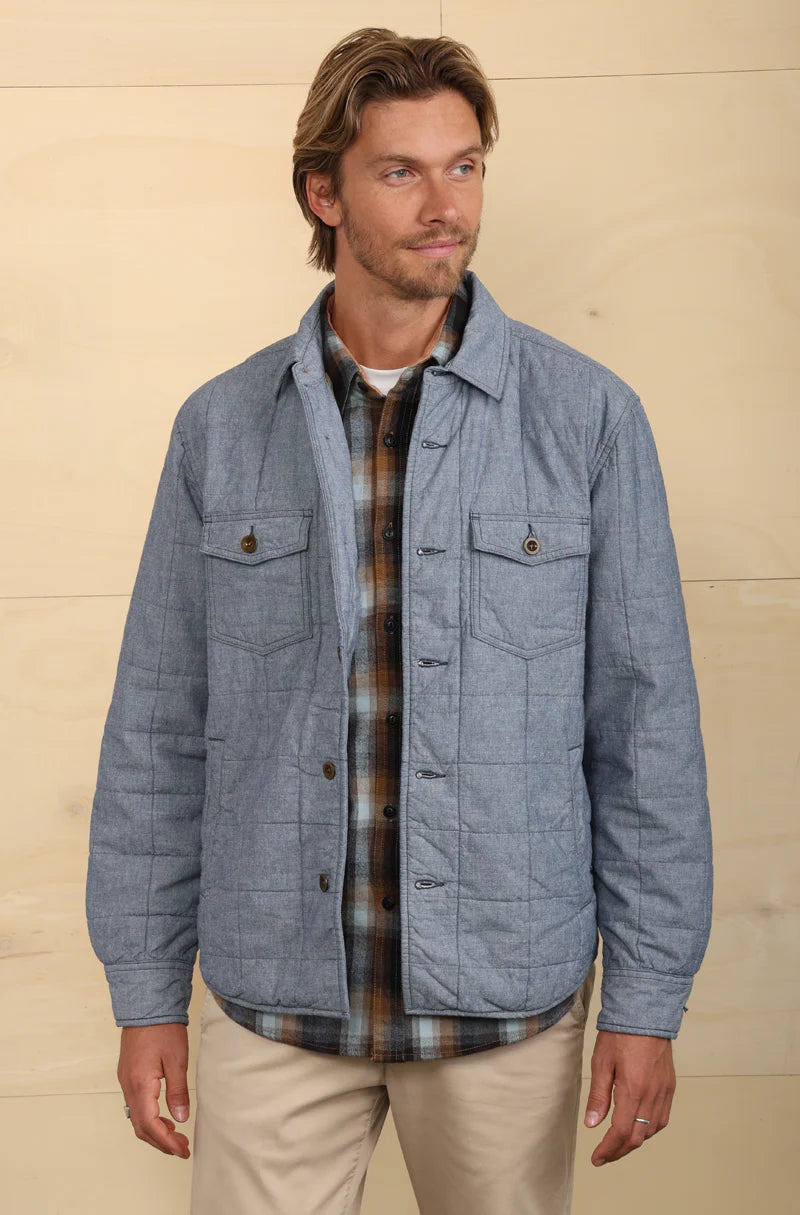 TRUE GRIT DENIM QUILTED JACKET for Men & Women - Vintage Style Distressed Denim Coat with Warm Quilted Lining - Perfect for Outdoor Adventures, Casual Wear & Fall Fashion