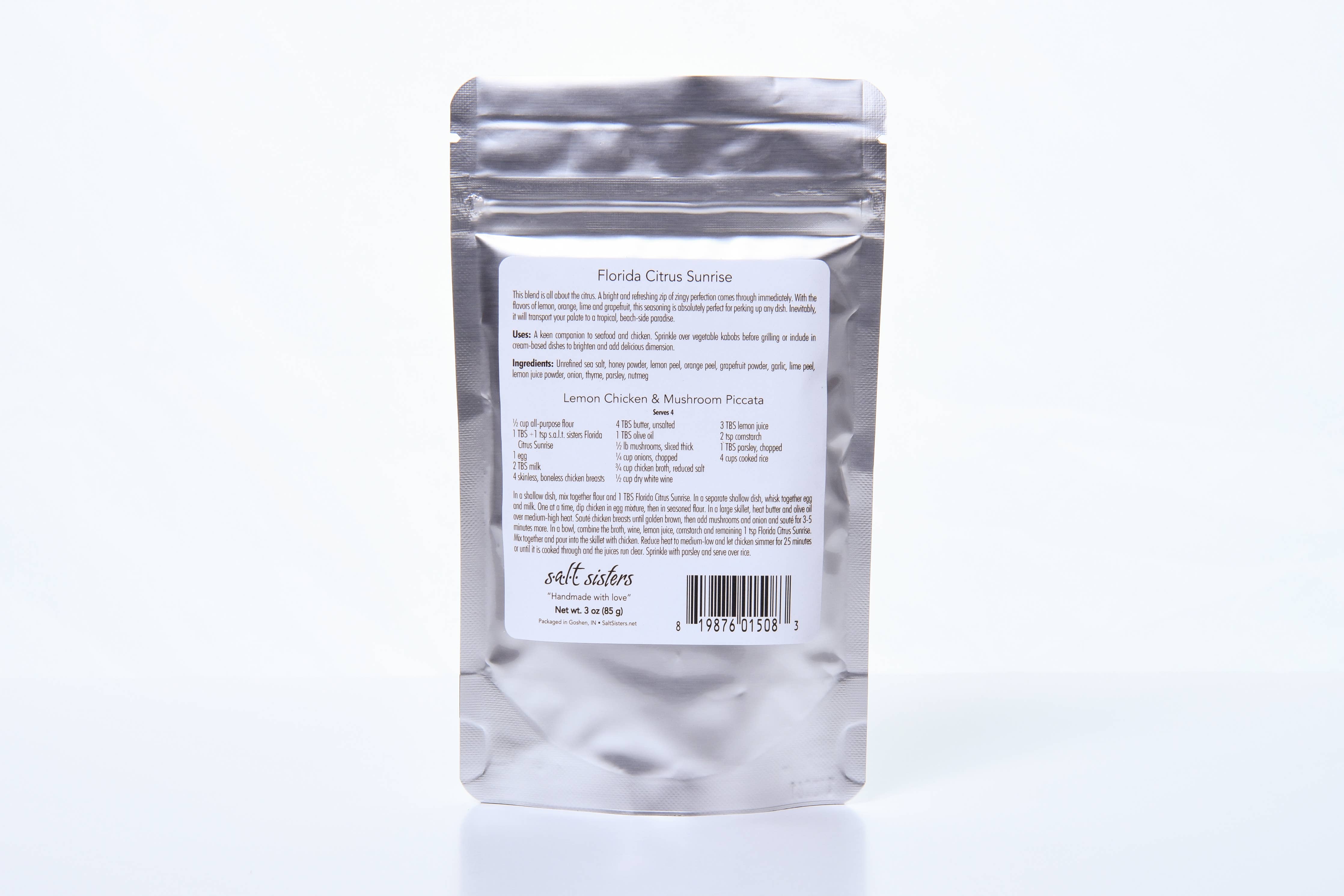 Florida Citrus Sunrise Herb & Spice Blend - Gourmet Seasoning Salt for Seafood, Chicken & Cocktails | Perfect for Grilling, Baking & Mixology