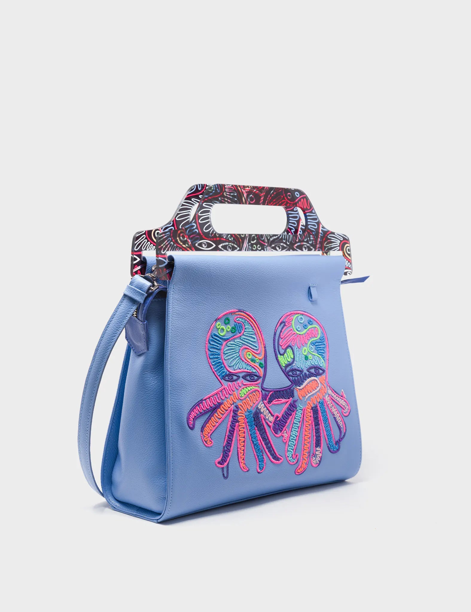 Manuel Vista Blue Leather Crossbody Handbag for Women - Stylish Shoulder Purse with Adjustable Strap by Studio O.C.T.O | Perfect for Work, Travel & Everyday Use