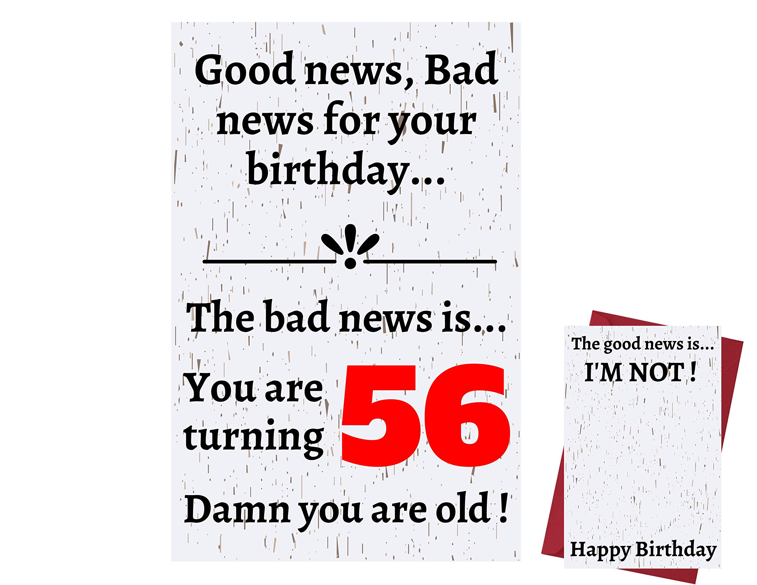 56th Birthday Cards - Funny Offensive Rude Sarcastic Cards for Women & Men | Perfect 56 Year Old Humorous Gifts for Anniversaries & Parties | Great for Office Pranks, Gag Gifts & Milestone Celebrations