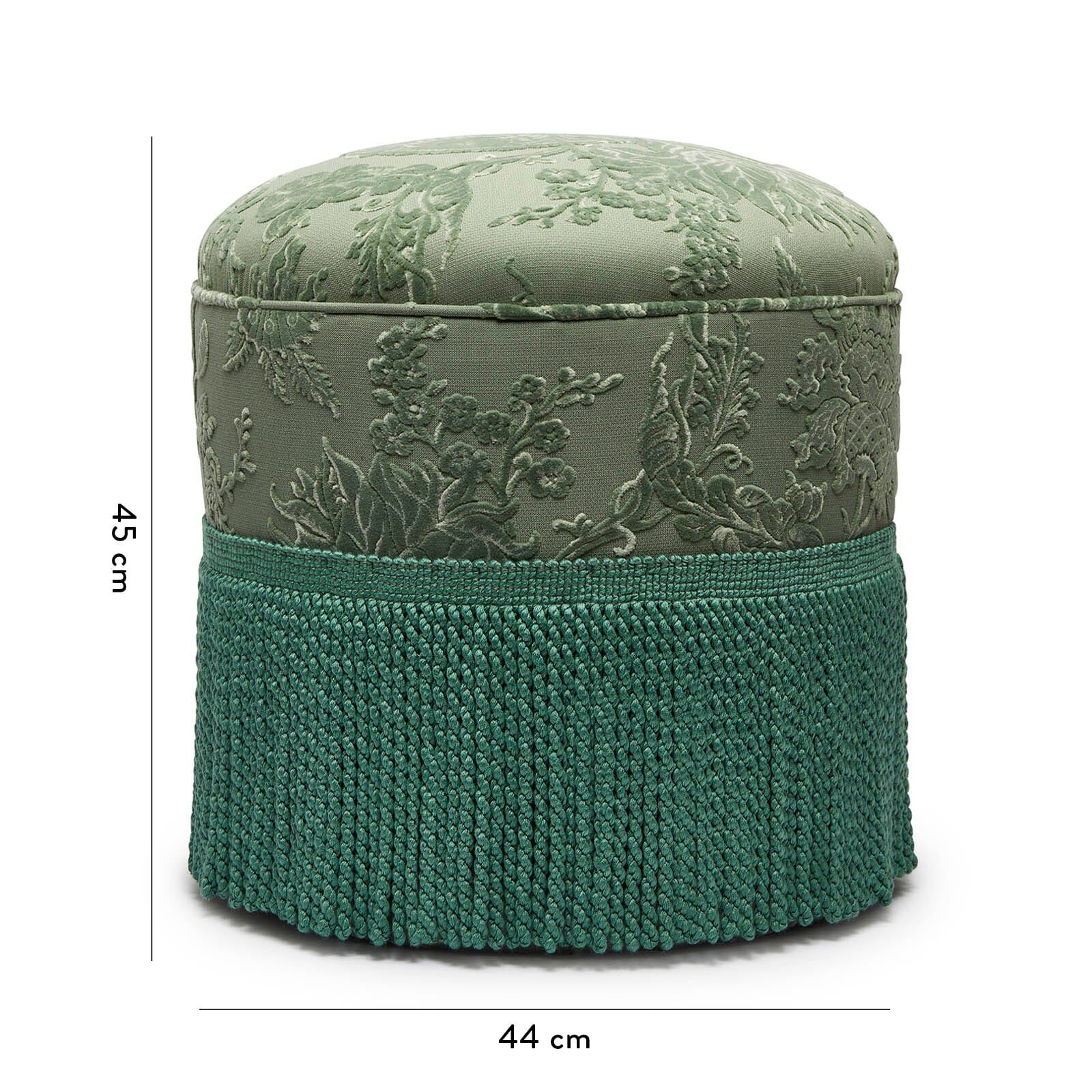 ARTEMIS Cut Velvet Ottoman with Eucalyptus Design - Stylish Footrest & Storage Bench for Living Room, Bedroom or Nursery