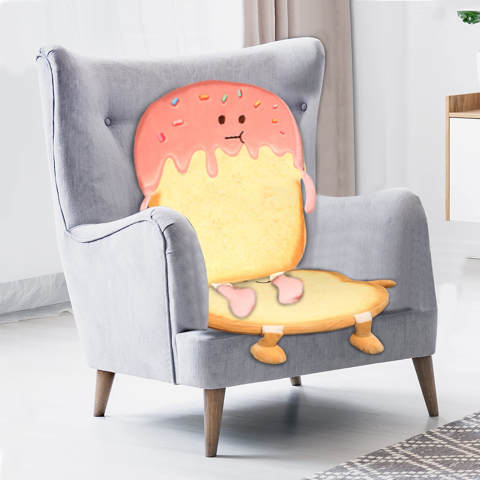 Memory Foam Seat Cushion with Removable Cover - Home & Office Comfort for Gaming Chairs, Sofas & Beds (Strawberry)