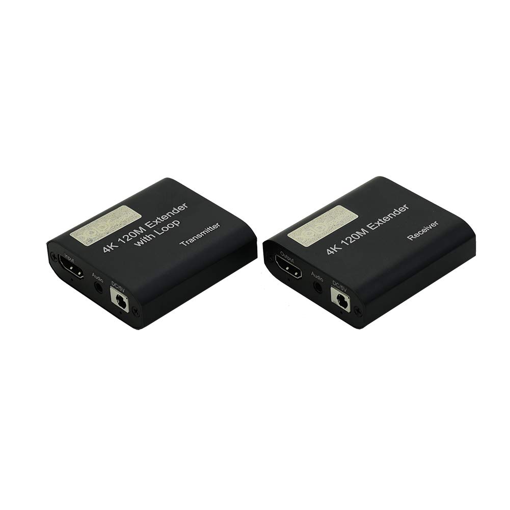 4K HDMI Extender Over CAT6 - EX120 393ft Ultra HD 30Hz Video Transmission with Loop Out, Zero Delay & Compression for Home Theater, Gaming & Conference Rooms