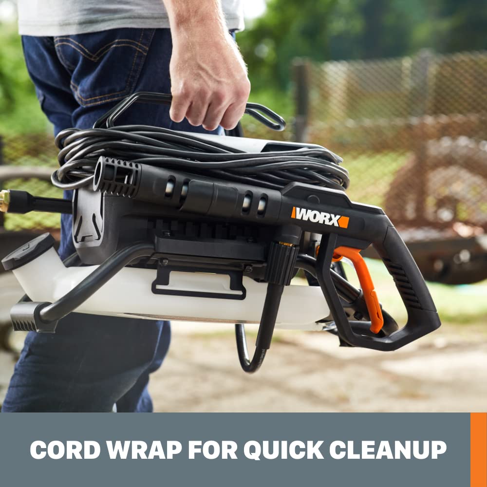 Worx WG605 13 Amp Electric Pressure Washer 1800 PSI with 3 Nozzles & Chemical Guys CWS_402_16 Mr. Pink Foaming Car Wash Soap (16 fl oz) - Safe for Cars, Trucks, Motorcycles, RVs - Candy Scent | Perfect for Home Driveway Cleaning & Vehicle Detailing