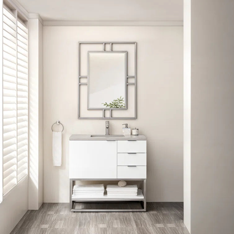 Brenlyn 36-Inch Glossy White Bathroom Vanity with Sink - Perfect for Modern Home & Apartment Bathroom Remodeling