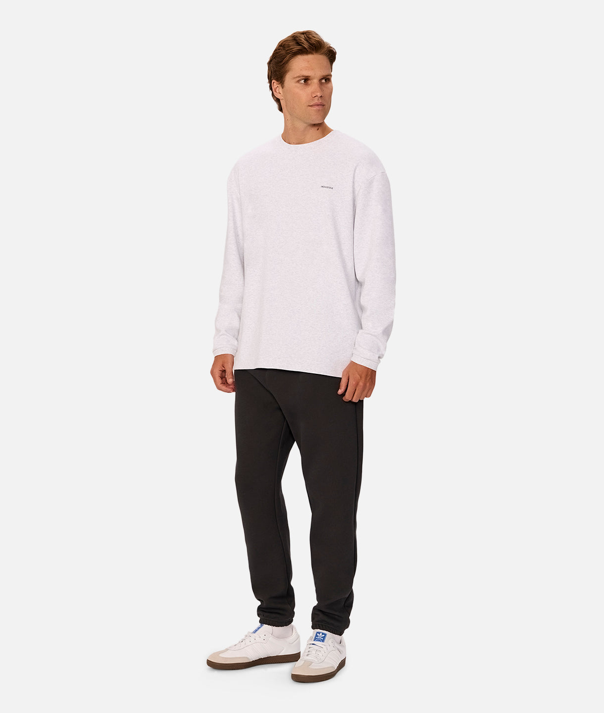 Premium Newport Long Sleeve Tee - Soft Cotton Crewneck Shirt in New Marle Grey | Casual Wear, Layering Essential & Everyday Comfort