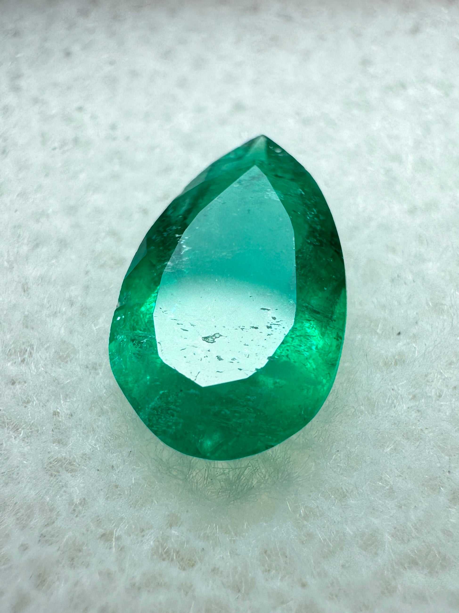 0.96 Carat Dark Green Natural Loose Colombian Emerald Pear Cut Gemstone for Jewelry Making, Engagement Rings & Fine Collections