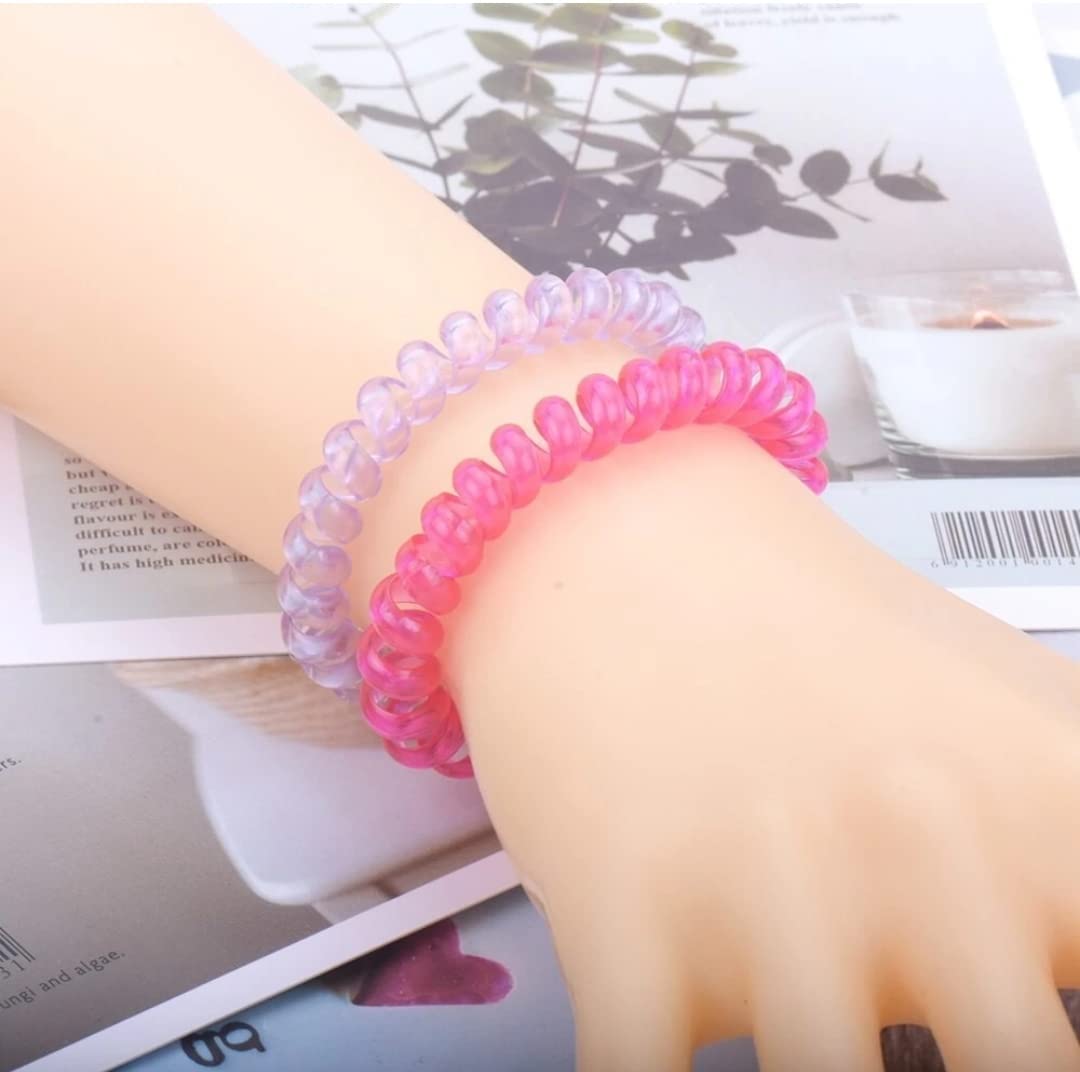 Aashirwad 12-Piece Spiral Stretch Ponytail Holders - Colorful Unbreakable Hair Ties for Women & Girls | Telephone Wire Hair Rings, Slinky Hair Elastics | Perfect for Workouts, School, and Everyday Hairstyles
