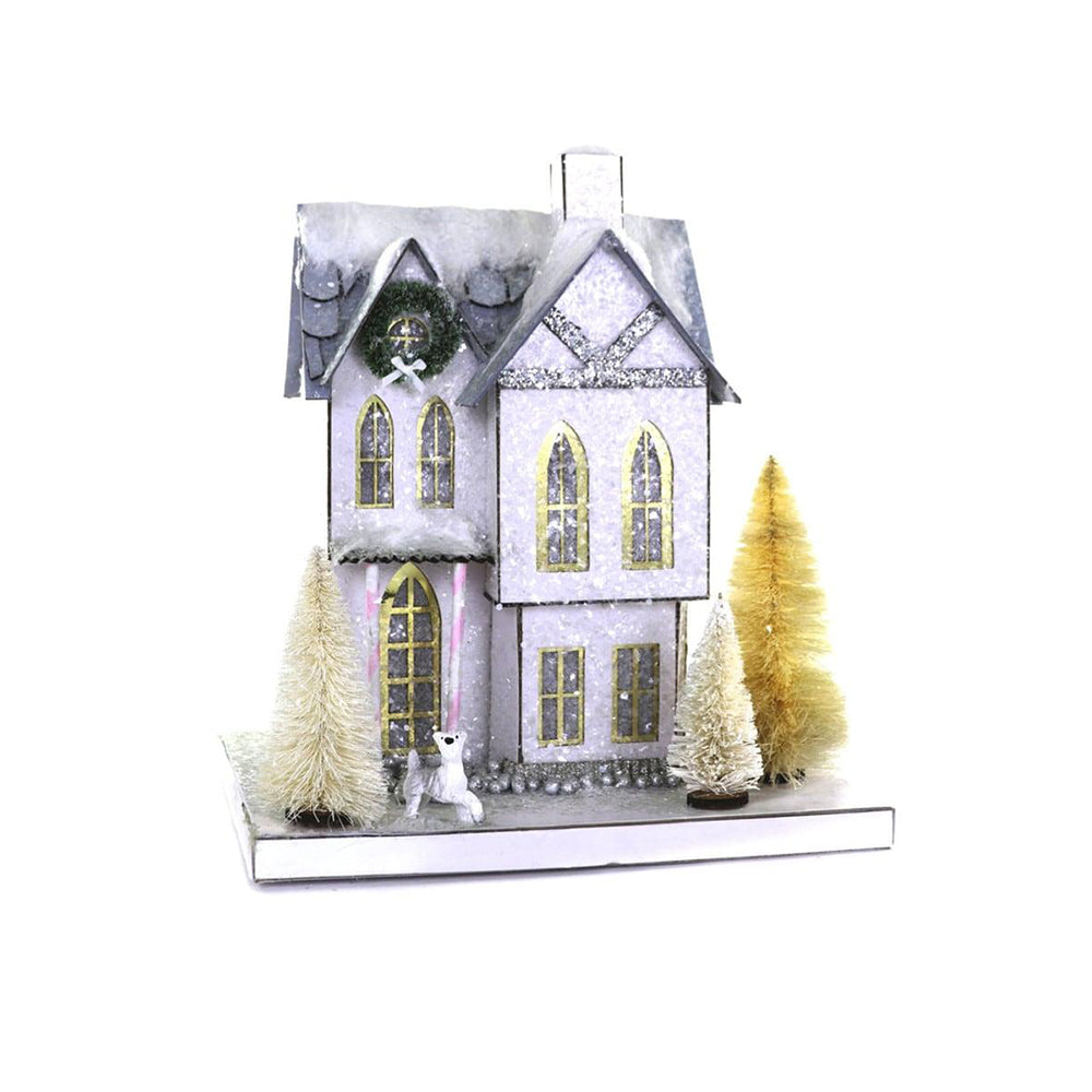 Blue Mill Putz Display House - Vintage Christmas Village Decoration for Holiday Home Decor & Collectibles | Perfect for Mantel, Tabletop, or Christmas Tree Skirt Display