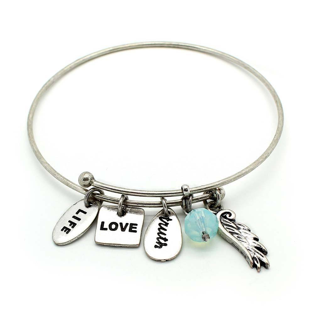 KIS-Jewelry 'Symbology' Inspirational Expandable Wire Charm Bracelets for Women - Meaningful Jewelry Gift for Her | Perfect for Daily Wear, Special Occasions & Spiritual Motivation