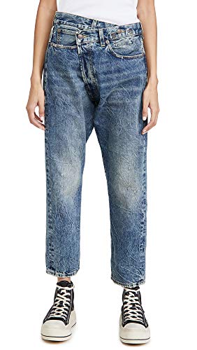 R13 Women's High Waist Cross Over Jeans - Stretch Denim Skinny Pants for Casual & Night Out | Perfect for Date Nights, Parties & Everyday Wear