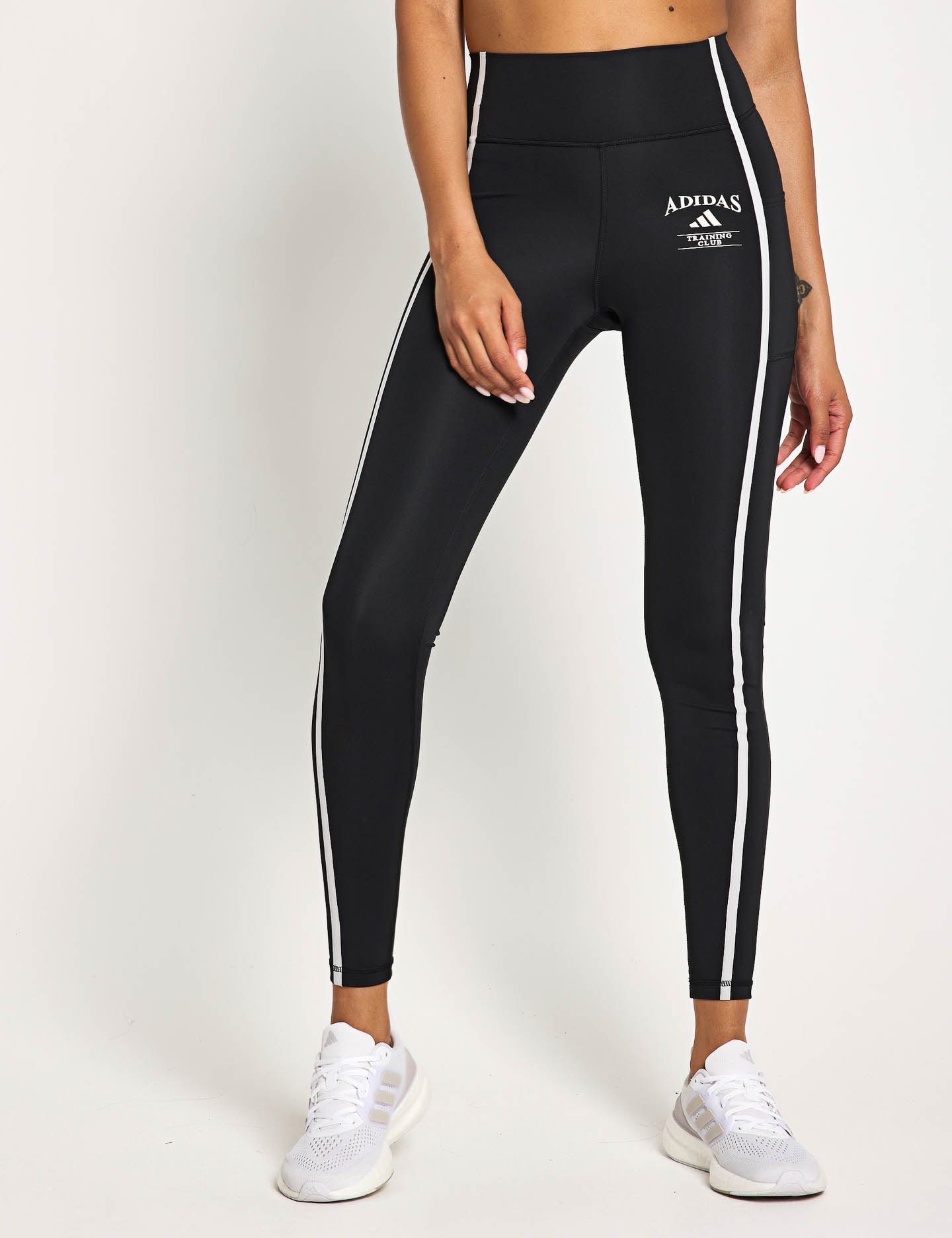 Optime Heritage 7/8 Leggings for Women - High Waist Yoga Pants, Black/Chalk White - Perfect for Yoga, Gym, Running & Everyday Wear