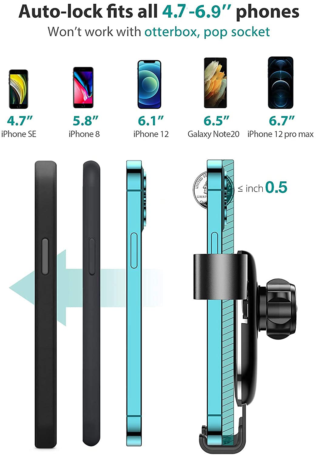 Universal Car Air Vent Phone Mount Holder for Samsung Galaxy S24 Ultra/S23 FE/S20 FE, iPhone 16/15/14/13, Pixel 6/5, OnePlus 9 Pro/8 - Hands-Free Driving Accessory for Safe Navigation & GPS Use