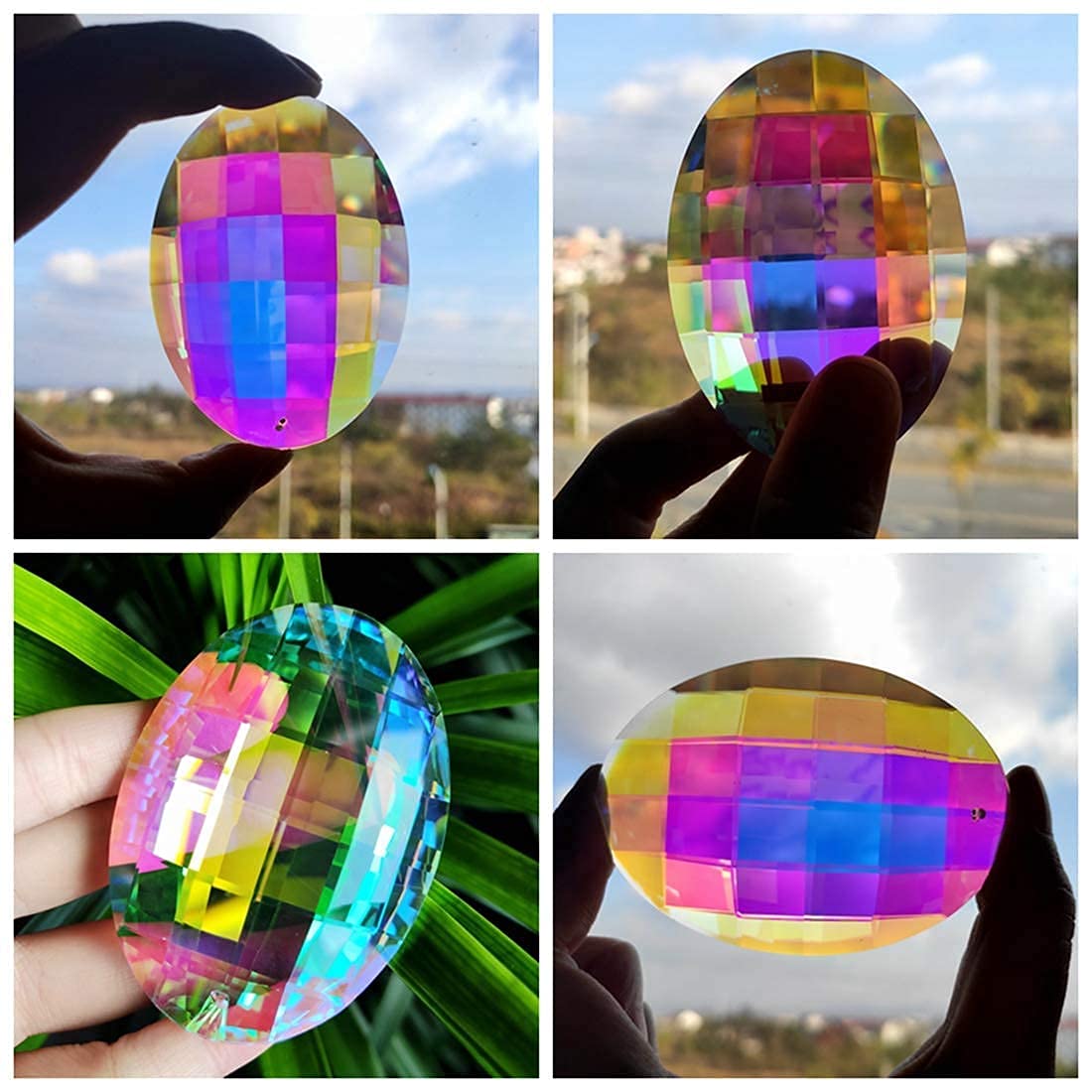 H&D HYALINE & DORA Sun Catcher Crystal Rainbow Maker - Window Hang Prisms Pendant for Home Decor, Garden & Wedding Decorations - Create Stunning Rainbows Indoors & Outdoors