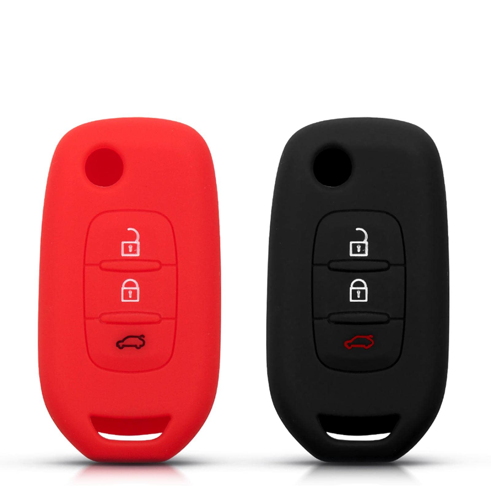 Renault Kadjar Captur Car Key Fob Cover (2016-2018 Models) - 3 Button Silicone Remote Key Case Protector - Durable & Stylish Key Shell for Daily Use & Travel