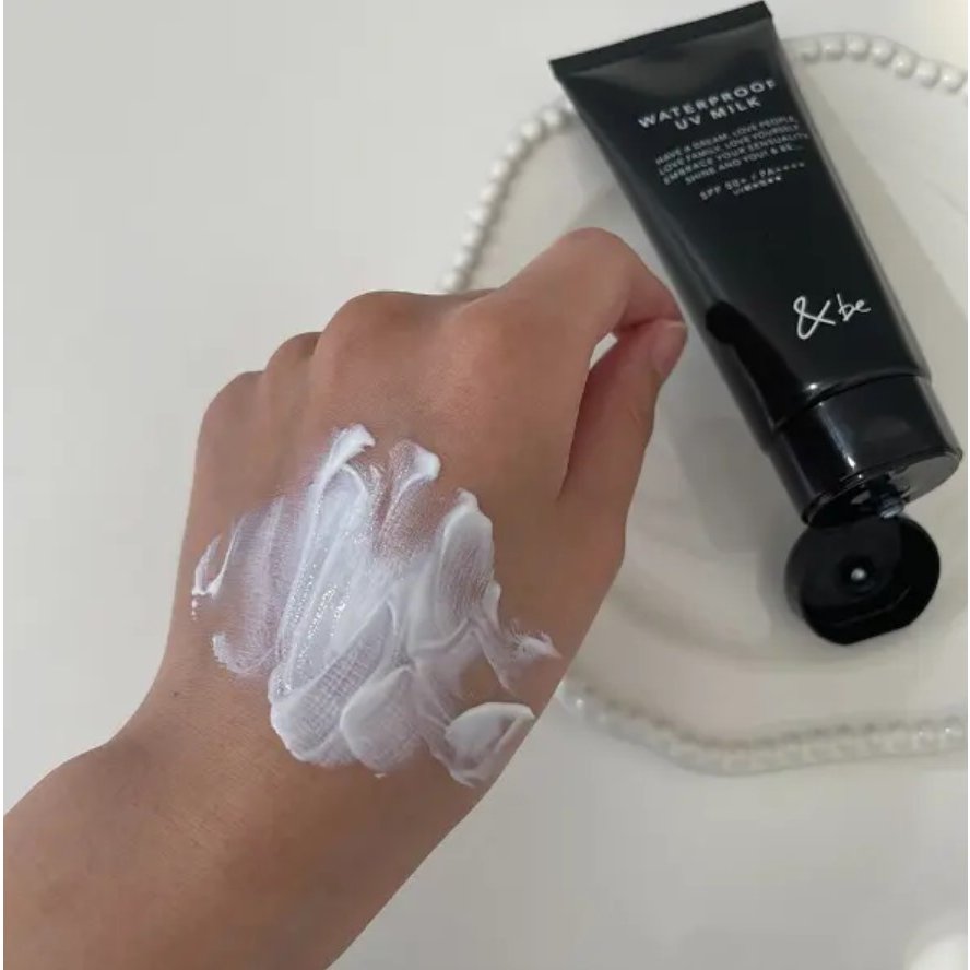 &be Waterproof UV Milk SPF 50+ Gentle Non-Chemical Sunscreen 60g - Lightweight Daily Face & Body Protection for Outdoor Activities, Beach & Swimming
