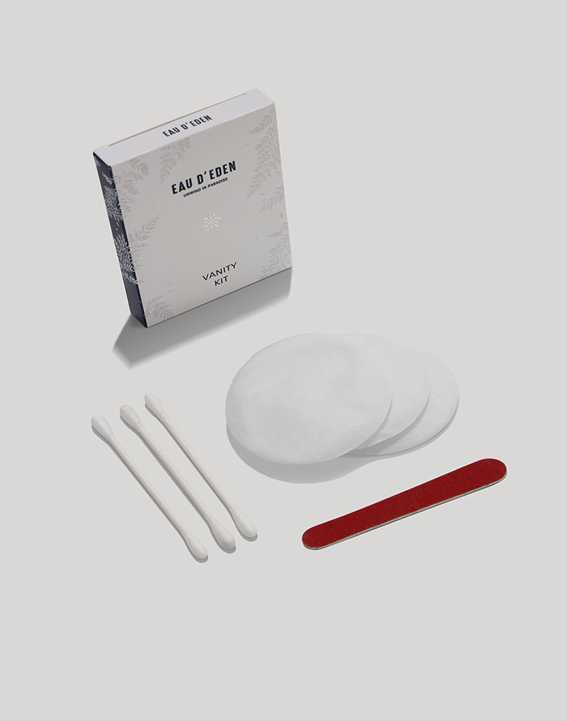 EAU D'EDEN 500-Piece Hotel Amenities Vanity Set - Cotton Pads, Cotton Swabs, Nail Files | Travel & Hospitality Essentials for Hotels, Spas, and Personal Use
