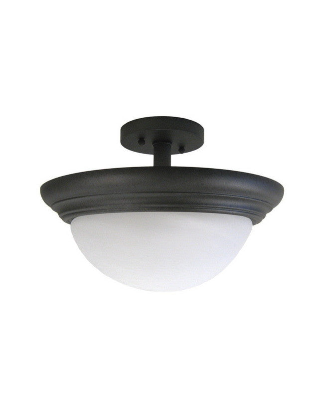 Kalco Lighting 1705 RB Two-Light Semi-Flush Ceiling Fixture in Rembrandt Bronze Finish - Perfect for Bedroom, Dining Room & Hallway Lighting